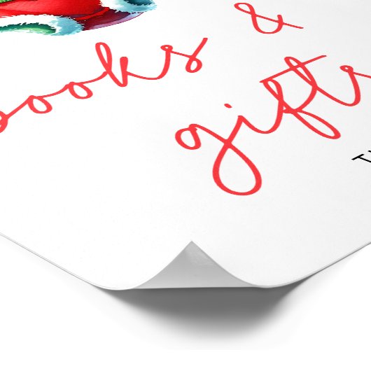Holly Christmas Santa Baby shower Boeken en gesche Poster (Hoek)