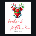 Holly Christmas Santa Baby shower Boeken en gesche Poster<br><div class="desc">Richt uw gasten met feestelijke charme met behulp van onze Holly Christmas Santa Baby shower Books & Gifts Poster. Versierd met een vrolijke kerstman en omgeven door hulst en wintergroen, helpt dit levendige rode poster gasten naar de boek- en cadeautafels te leiden. Het voegt een vreugdevolle touch toe aan je...</div>