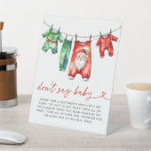 Holly Christmas Santa Baby shower Dont Say Baby Reclamebord Met Voetstuk (Insitu)