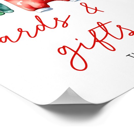 Holly Christmas Santa Baby shower Kaarten en cadea Poster (Hoek)