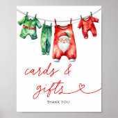 Holly Christmas Santa Baby shower Kaarten en cadea Poster (Voorkant)