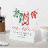 Holly Christmas Santa Baby shower Luier Raffle Reclamebord Met Voetstuk (Insitu)