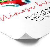 Holly Christmas Santa Baby shower Mimosa Bar Poster (Hoek)