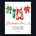 Holly Christmas Santa Baby shower Mimosa Bar Poster<br><div class="desc">Zet een feestelijke toon met onze Holly Christmas Santa Baby shower Mimosa Bar Sign. Met een vrolijk Santa Claus-ontwerp omgeven door hulst en wintergroen, voegt dit bord een vleugje vakantiemagie toe aan uw mimosa-bar. Het is ideaal voor het begeleiden van gasten naar dit prachtige drink station, het verbeteren van de...</div>