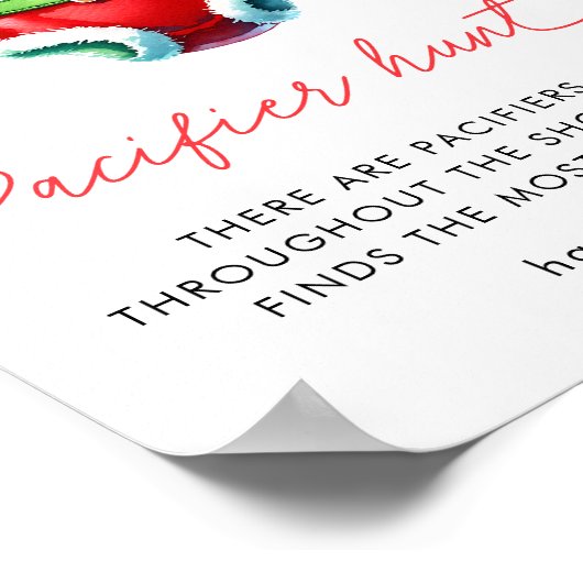 Holly Christmas Santa Baby shower Pacifier Hunt Poster (Hoek)