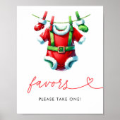 Holly Christmas Santa Baby shower voorkeursbord Poster (Voorkant)