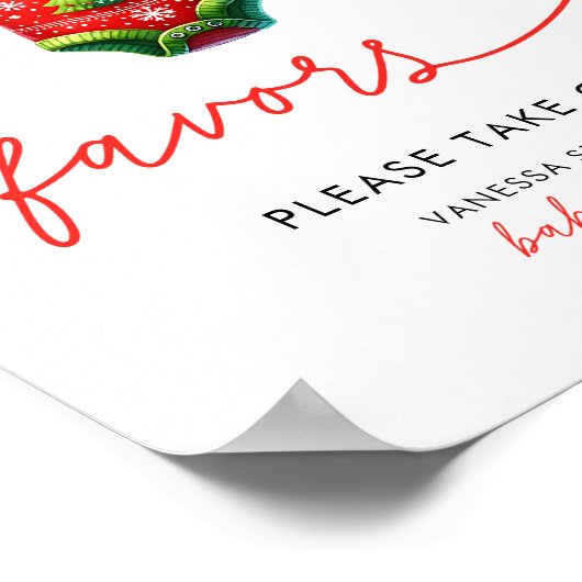 Holly Christmas Santa Baby shower voorkeursbord Poster (Hoek)