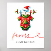 Holly Christmas Santa Baby shower voorkeursbord Poster (Voorkant)