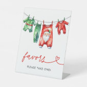 Holly Christmas Santa Baby shower voorkeursbord Reclamebord Met Voetstuk (Voorkant)