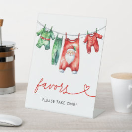 Holly Christmas Santa Baby shower voorkeursbord Reclamebord Met Voetstuk