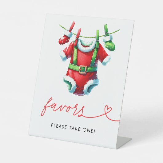 Holly Christmas Santa Baby shower voorkeursbord Reclamebord Met Voetstuk (Voorkant)