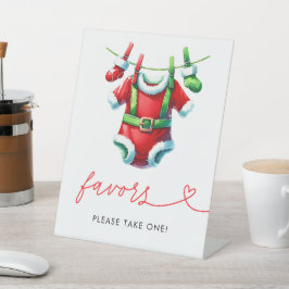 Holly Christmas Santa Baby shower voorkeursbord Reclamebord Met Voetstuk