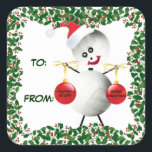 Holly Christmas Volleybal Gift Label<br><div class="desc">Deze jolly volleyball kerstcadeau label sticker is ideaal voor iedereen die houdt van de sport van volleybal.</div>
