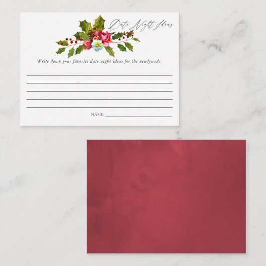 Holly Christmas Vrijgezellenfeest Datum Nachtideeë Informatiekaartje (Voorkant / Achterkant)