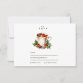  Holly Christmas Wedding RSVP Kaartje (Voorkant)