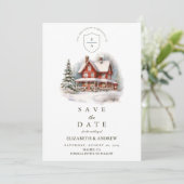 Holly Christmas Wedding Save The Date (Staand voorkant)