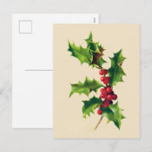 Holly Christmas Wenskaart Feestdagenkaart (Voorkant / Achterkant)
