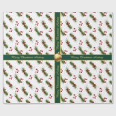 Holly Christmas Wrapping Paper met tekst Cadeaupapier (Vlak)