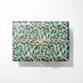  Holly Christmas Wrapping Paper - Mint Cadeaupapier