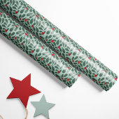  Holly Christmas Wrapping Paper - Mint Cadeaupapier