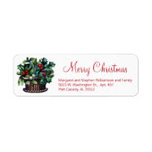 Holly Classic kerstGreenery Festive Red Green Etiket (Voorkant)