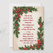 Holly Corners kerstfeest uitnodiging (Voorkant)