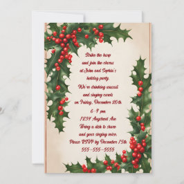 Holly Corners kerstfeest uitnodiging