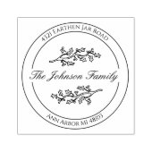 Holly Create Your Own Stamp Round Return Address Rubberstempel (Afrduk)