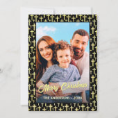 Holly Cross Familie Foto Kerstmis Religieuze Faith Feestdagenkaart (Voorkant)