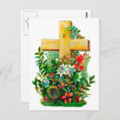  Holly Cross in een bloementuin Briefkaart (Voorkant / Achterkant)