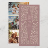 Holly Cross mauve ivory blessed christmas (Voorkant / Achterkant)