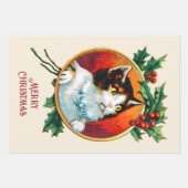 Holly Cute Cat Christmas Inpakpapier Vel (Voorkant 2)