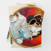 Holly Cute Cat Christmas Inpakpapier Vel (In situ)