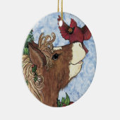 Holly-day Pony kerstversiering Keramisch Ornament (Rechts)