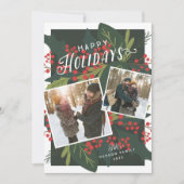 Holly Days Berry Tilted 2 Photo Snapshots Feestdagenkaart (Voorkant)