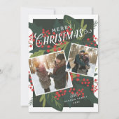 Holly Days | Fantastisch gevierd kerstfeest 2 Foto Feestdagenkaart (Voorkant)