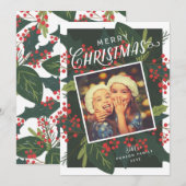 Holly Days | Fantastische kerstfoto Feestdagenkaart (Voorkant / Achterkant)
