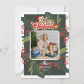 Holly Days | Kerstafoto Merry Feestdagenkaart (Voorkant)