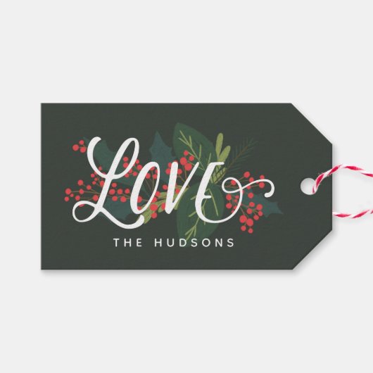 Holly Days | Love Holiday Custom to from Cadeaulabel (Voorkant (Horizontaal))