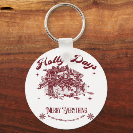Holly Days Vintage Christmas Sleutelhanger