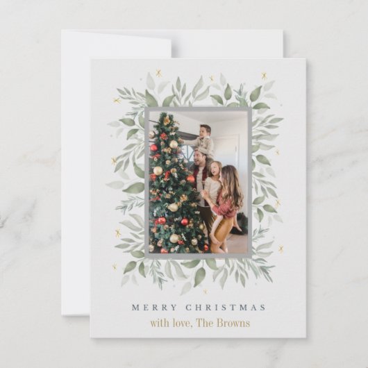 Holly Days | Vrolijk Kerstfeest 2 Foto Vakantie ka Feestdagenkaart (Voorkant)