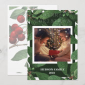 Holly Days | Vrolijk Kerstfeest Foto Vakantie Kaar Feestdagenkaart (Voorkant / Achterkant)