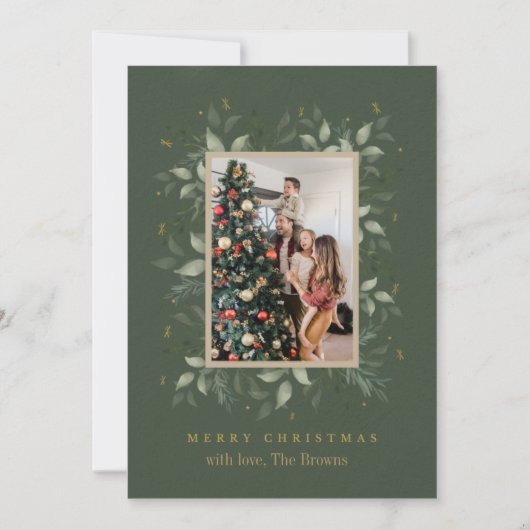 Holly Days | Vrolijk Kerstfeest Foto Vakantie kaar Feestdagenkaart (Voorkant)