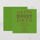 Holly DaysHoliday Kerstparty Uitnodiging (Voorkant / Achterkant)