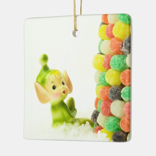 Holly de Pixie Elf Keramisch Ornament (Links)