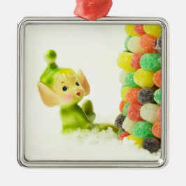 Holly de Pixie Elf Metalen Ornament