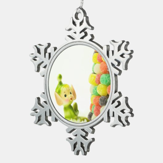 Holly de Pixie Elf Tin Sneeuwvlok Ornament (Rechts)