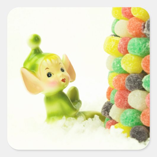 Holly de Pixie Elf Vierkante Sticker (Voorkant)