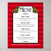 Holly diner feest Kerstvakantie catering menu Poster (Voorkant)
