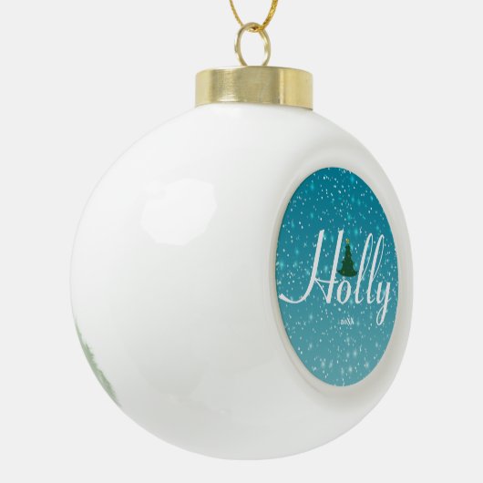 Holly Dolly Kerst Ornament - Keramisch op maat (Links)